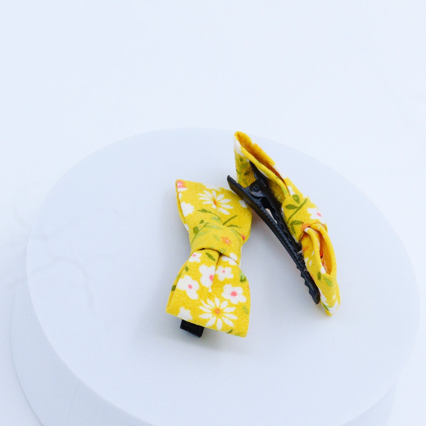 Yellow Bow Baby Hair Clips