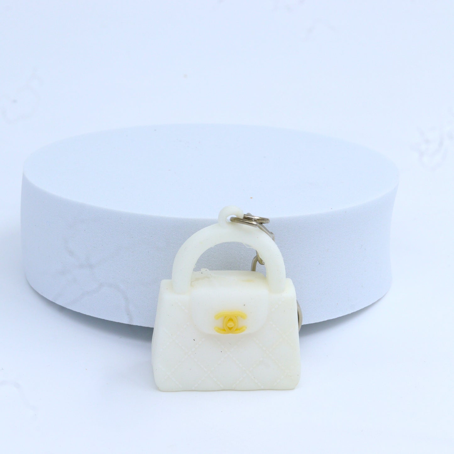 White Purse Keychain