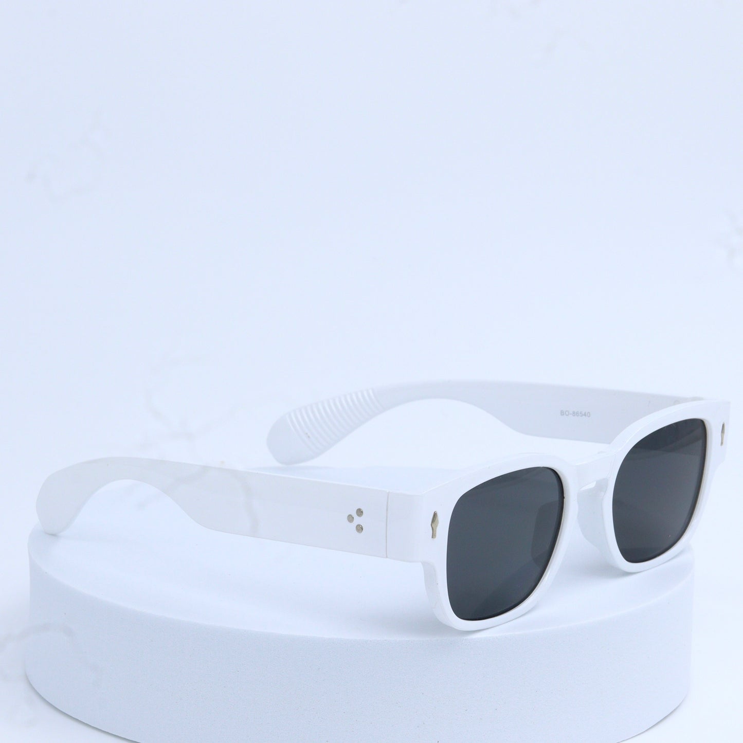 White Unisex Frame with Black Shade Sunglasses