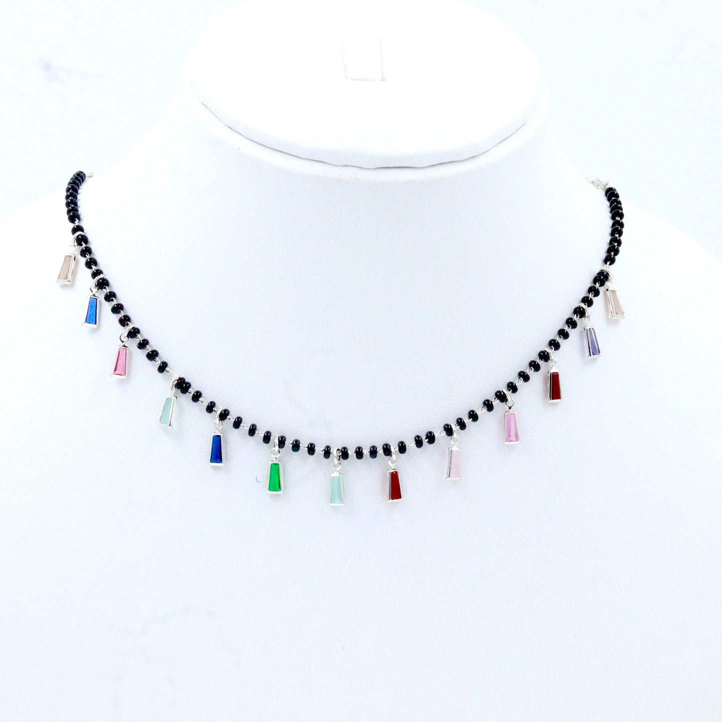 Multi-Colour Silver Pendant