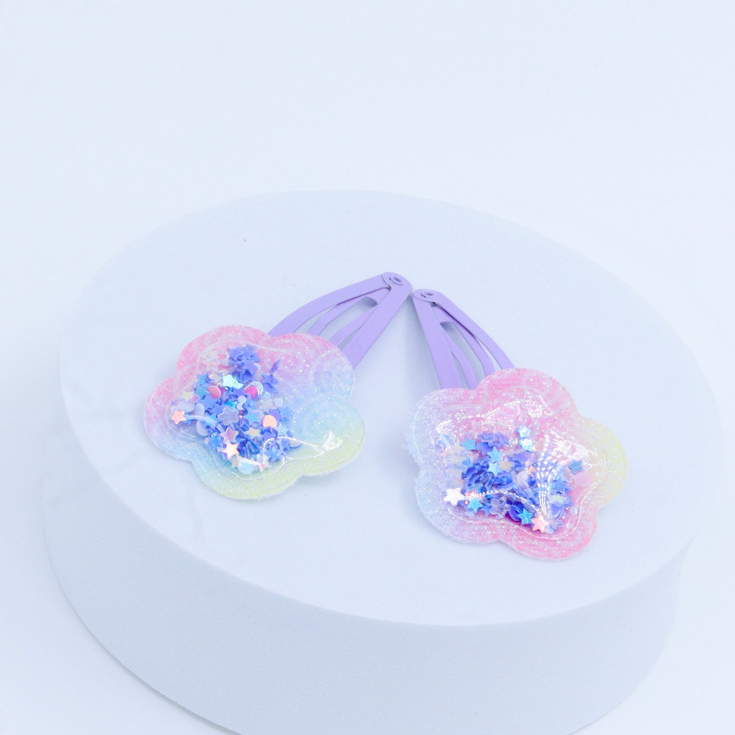 Cute Star Pink-Blue Bow Baby Hair Clips