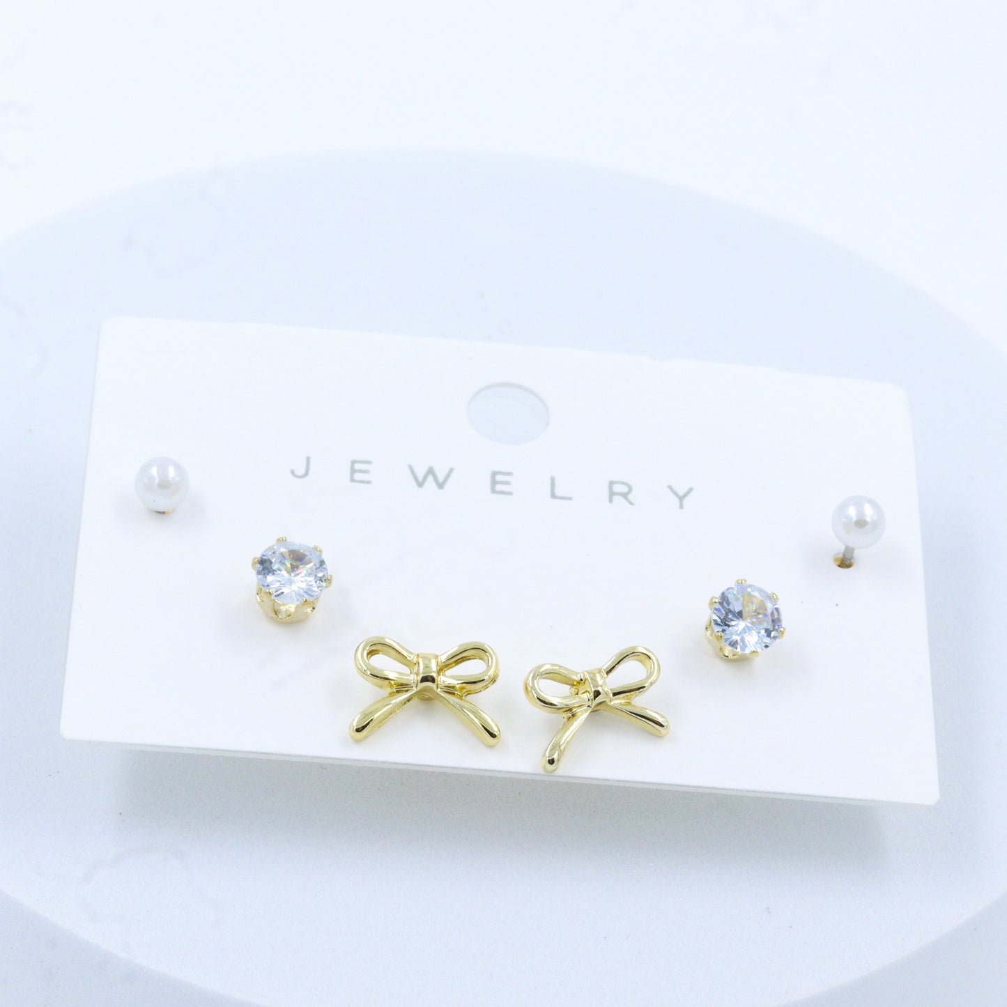 Trendy AD and Pearl Gold Plated Earrings
