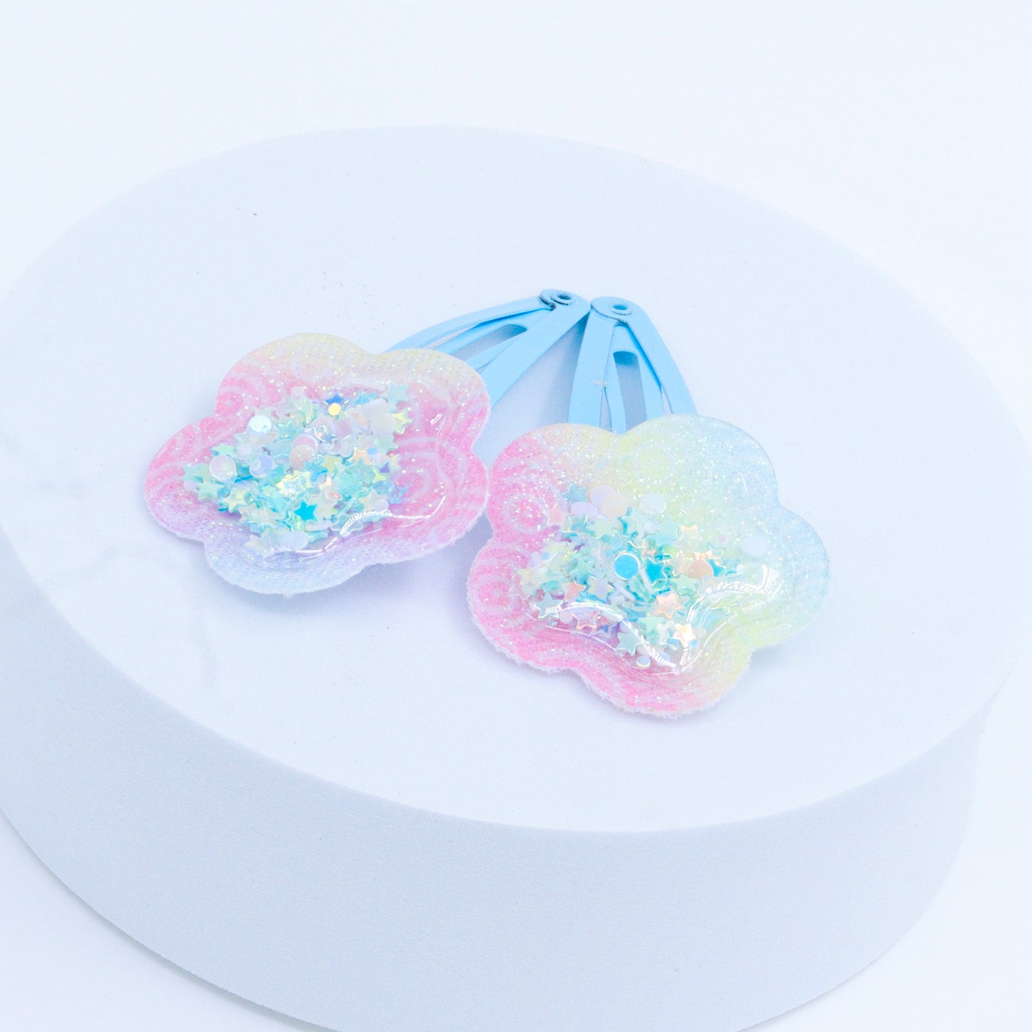 Cute Star Pink-Light Blue Bow Baby Hair Clips
