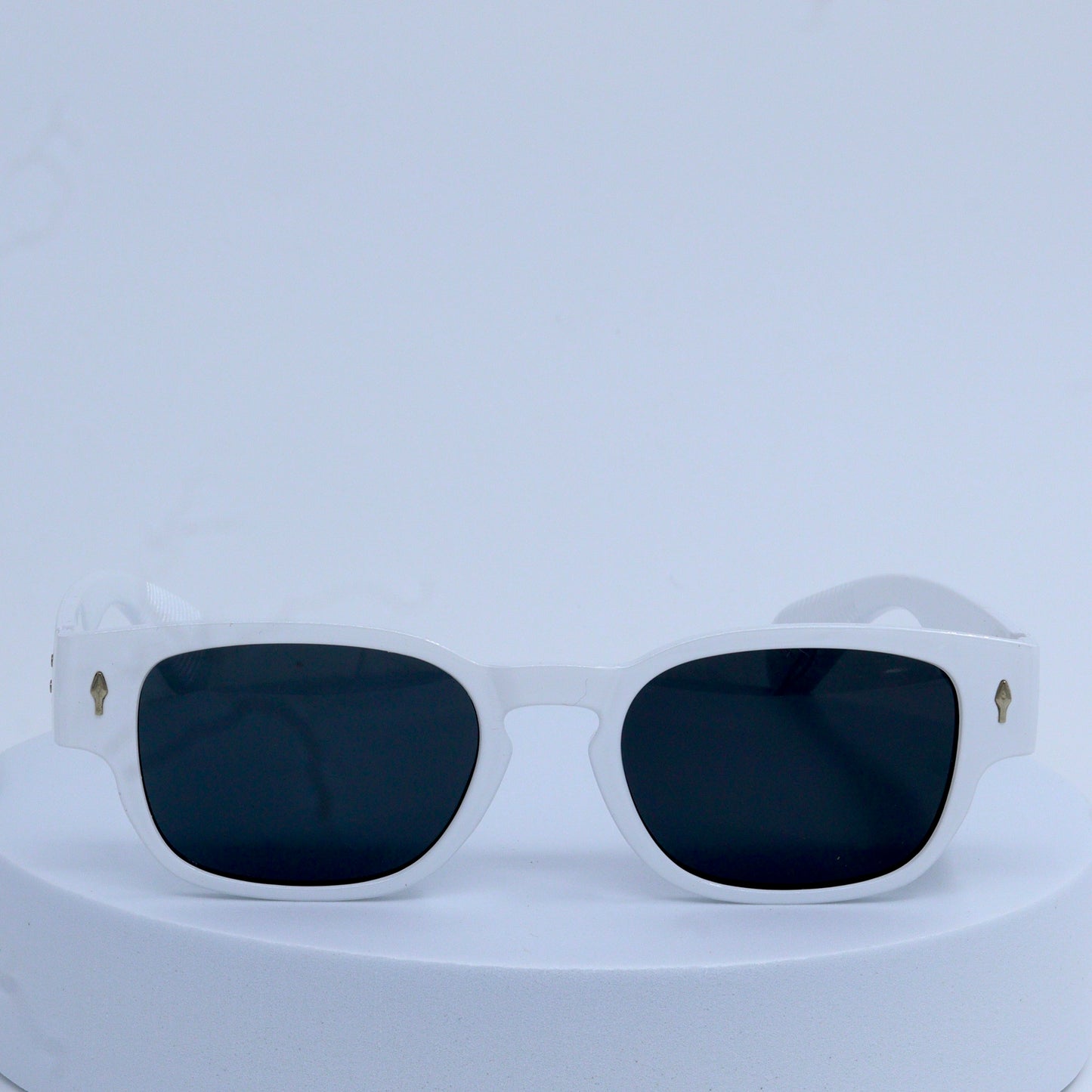 White Unisex Frame with Black Shade Sunglasses
