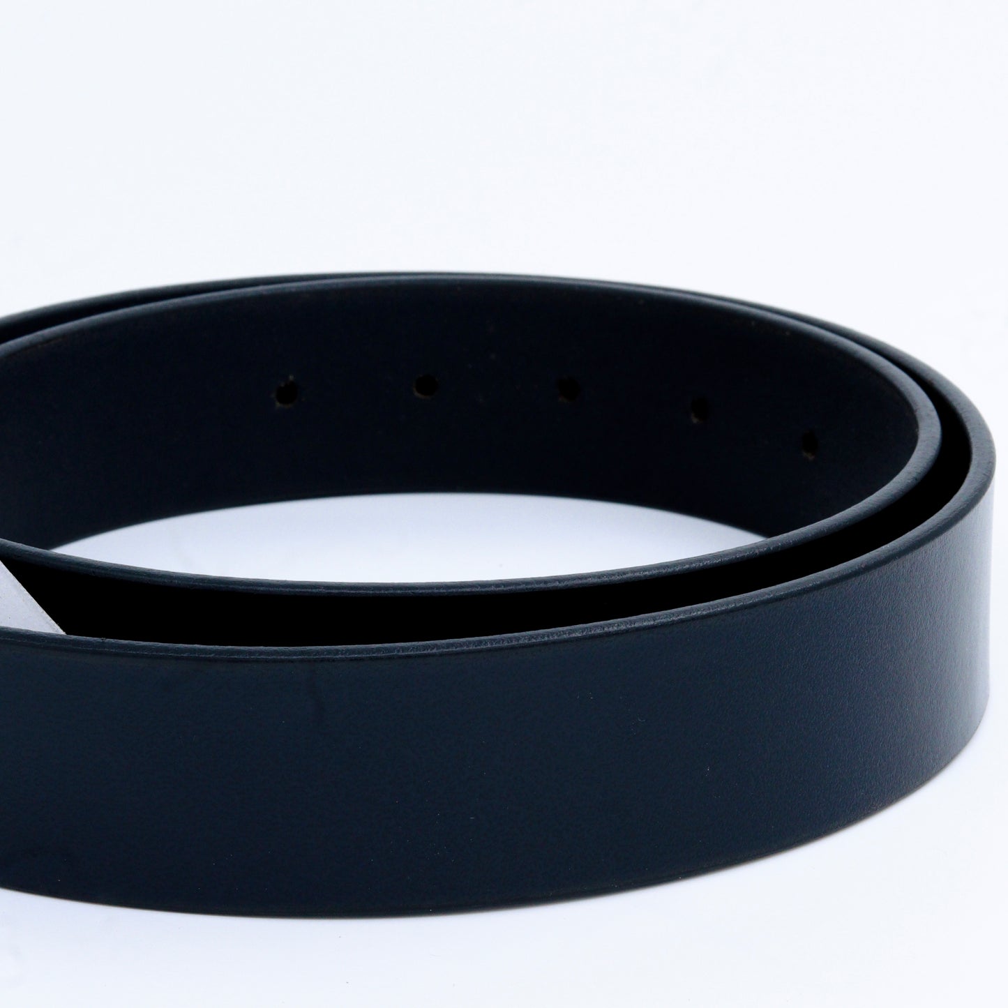 Casual Solid Black Genuine Leather Belt