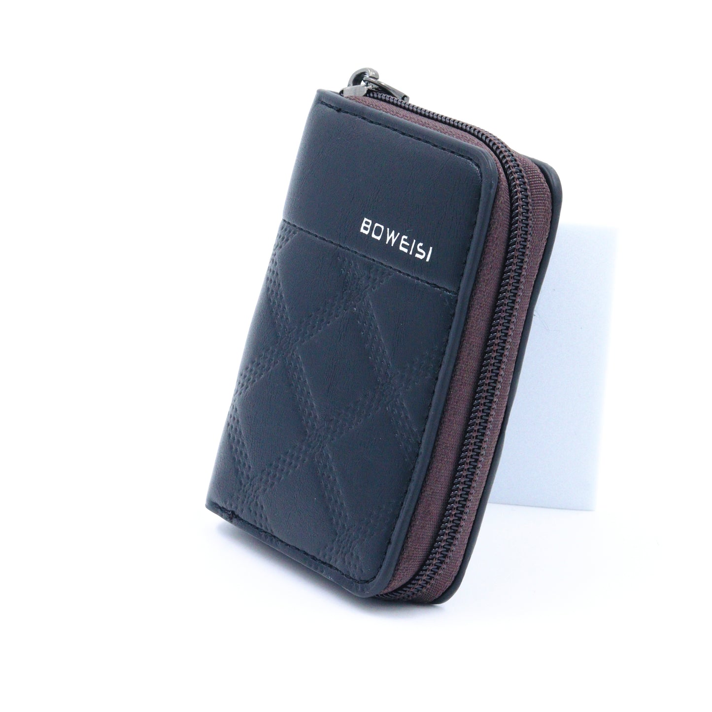 Printed Credit/Debit Card Holder Money Wallet Zipper Coin Purse Unisex Black