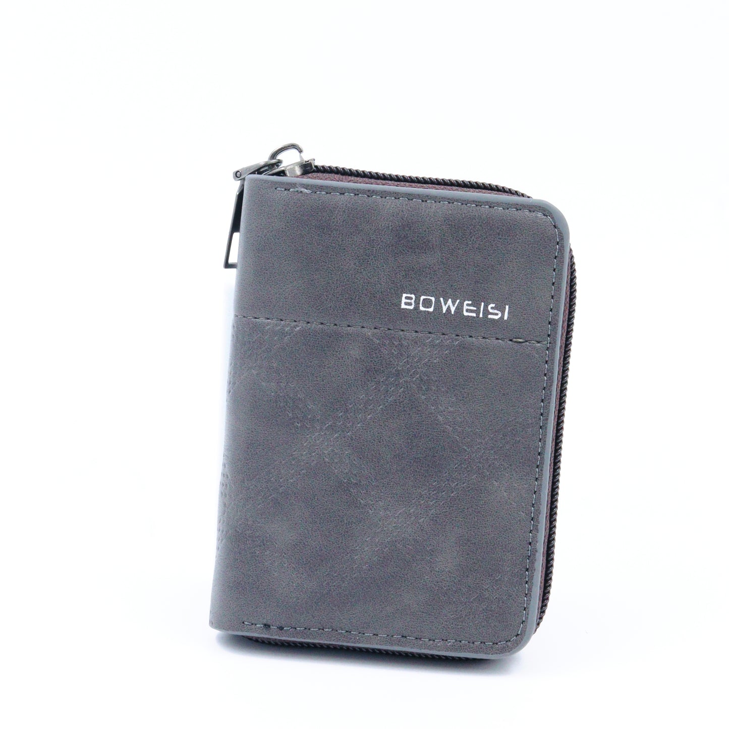 Printed Credit/Debit Card Holder Money Wallet Zipper Coin Purse Unisex Grey