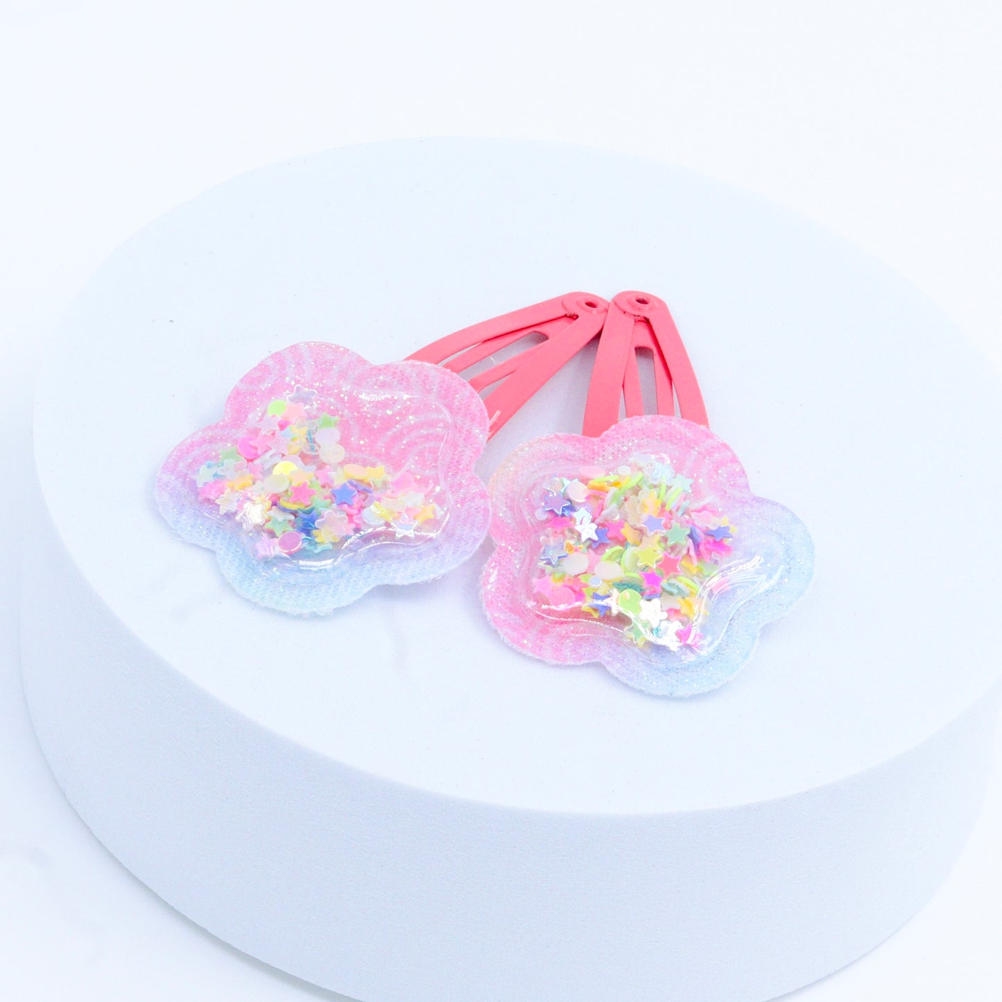 Pink-White Bow Baby Hair Clips