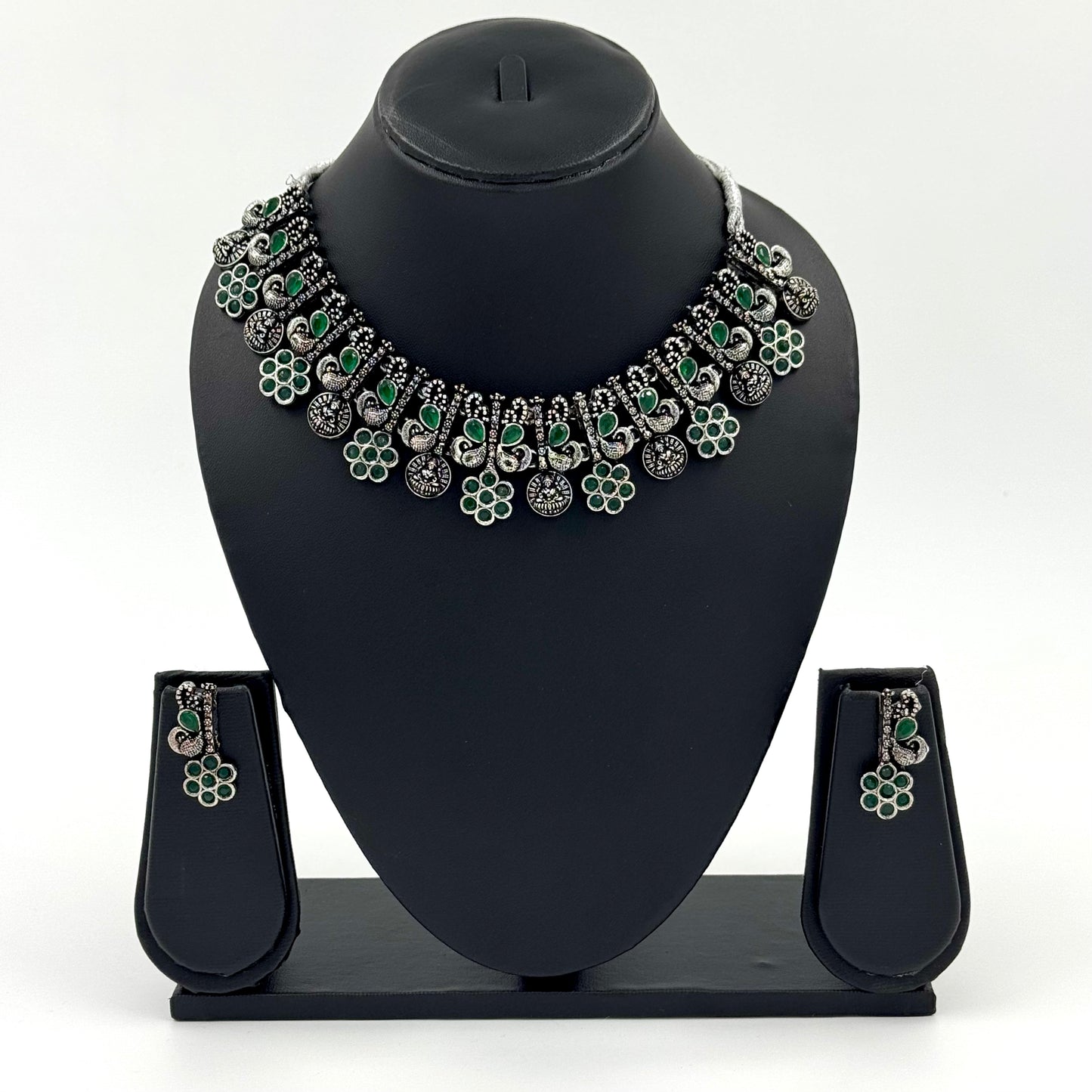 Green Oxidized necklace