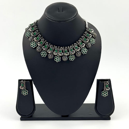 Green Oxidized necklace