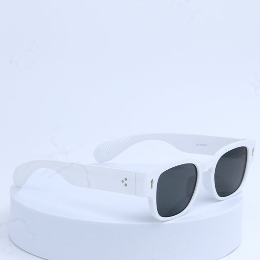 White Unisex Frame with Black Shade Sunglasses