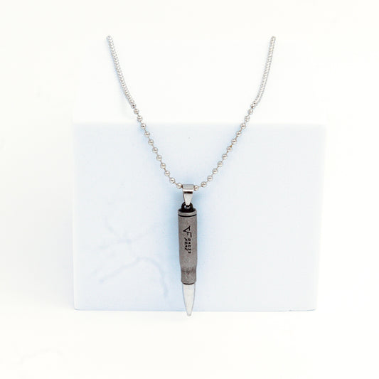 Grey Plate Bullet Pendant