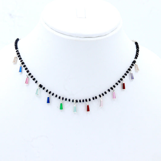 Multi-Colour Silver Pendant