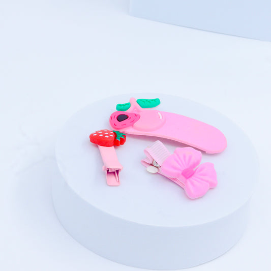 3 Pieces Pink Bow Baby Hair Clips