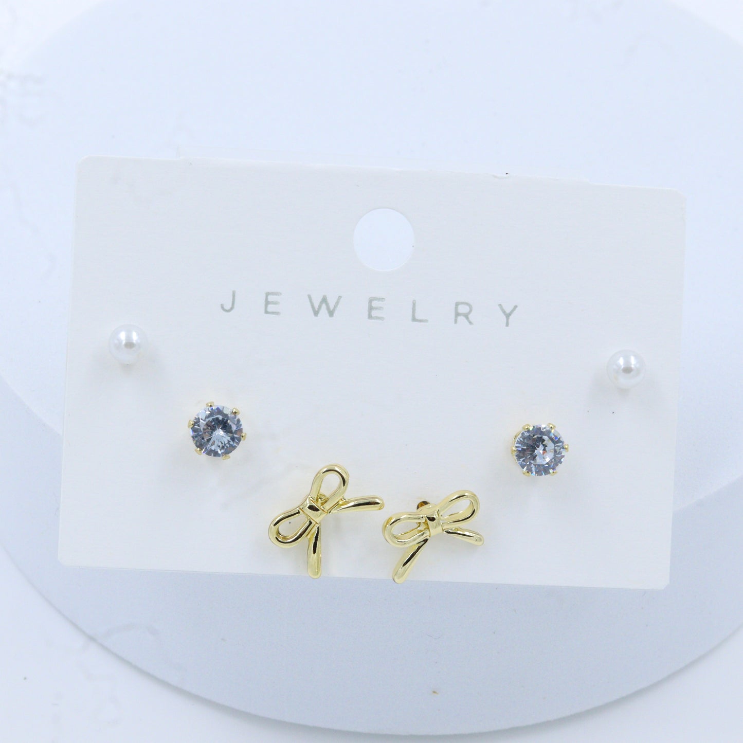 Trendy AD and Pearl Gold tone Earrings