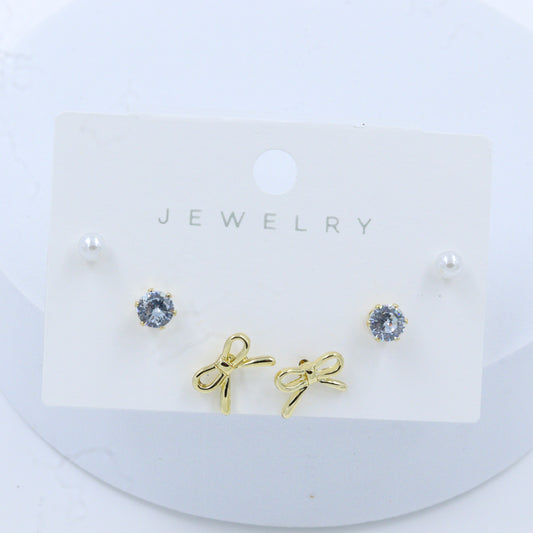 Trendy AD and Pearl Gold tone Earrings
