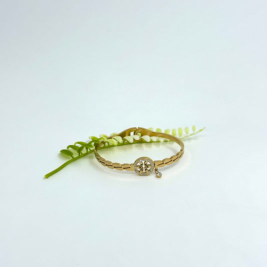 Fashionable Gold-Plated Stainless-Steel Bracelet for Girl/Women