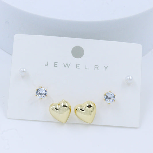 Trendy AD and Pearl Gold tone Earrings