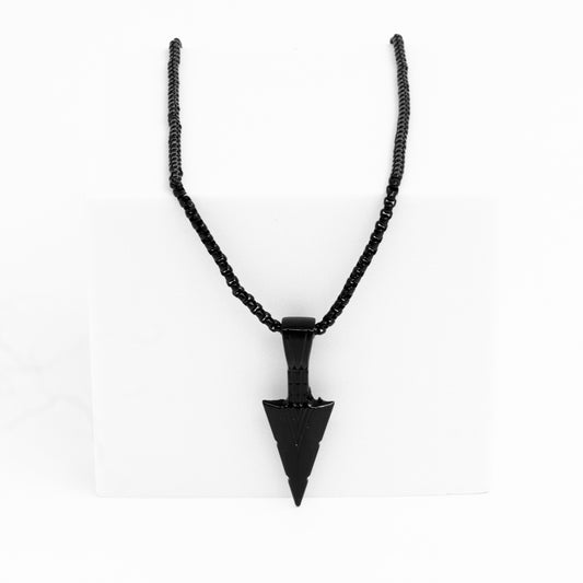 Spear Arrow Shape Stainless Steel Black Pendant