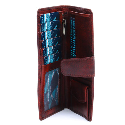 Long Zippered Wallet: Soft Leather Zipper Clutch Bag Money Storage Pouch Large Capacity Wallet Credit Cards Holder Brown