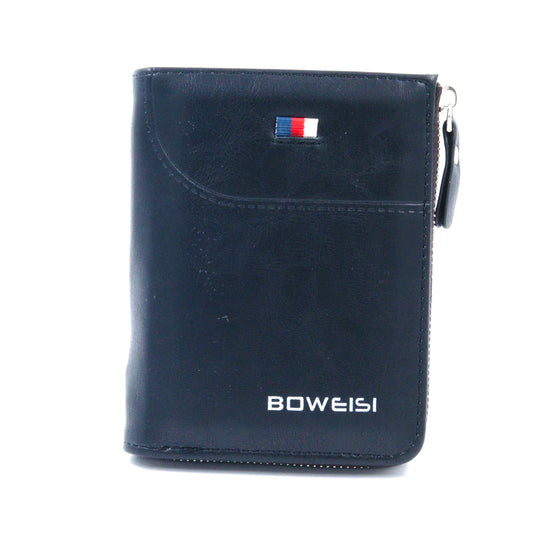 Premium Credit/Debit Card Holder Money Wallet Zipper Coin Purse Unisex Black