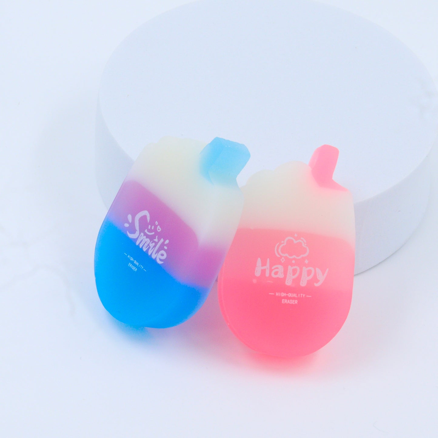 Ice Cream Shape Pink/Blue Eraser Combo
