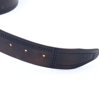 Casual Brown Pattern Genuine Leather Belt