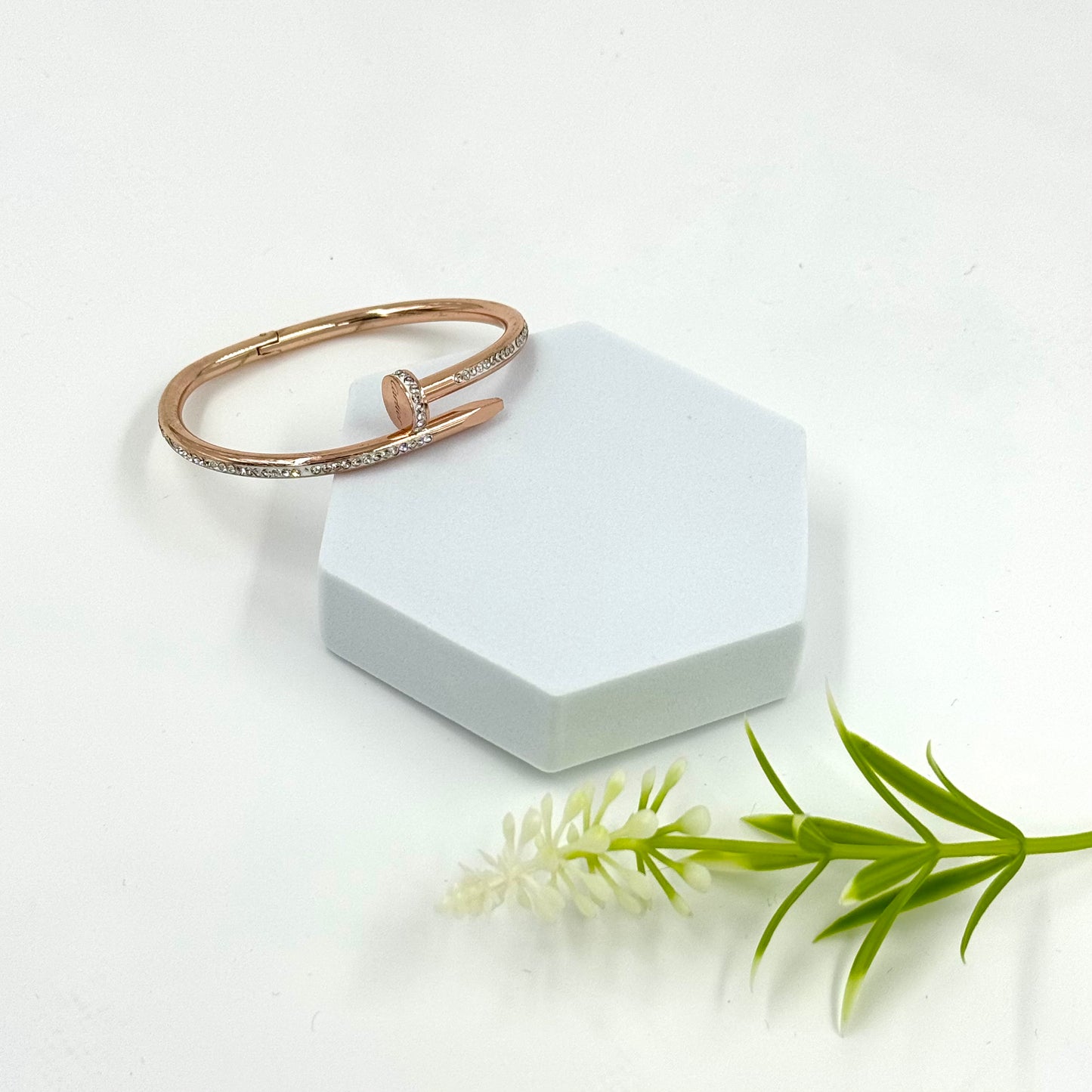Fashionable  Steel Stone Rose gold Studded