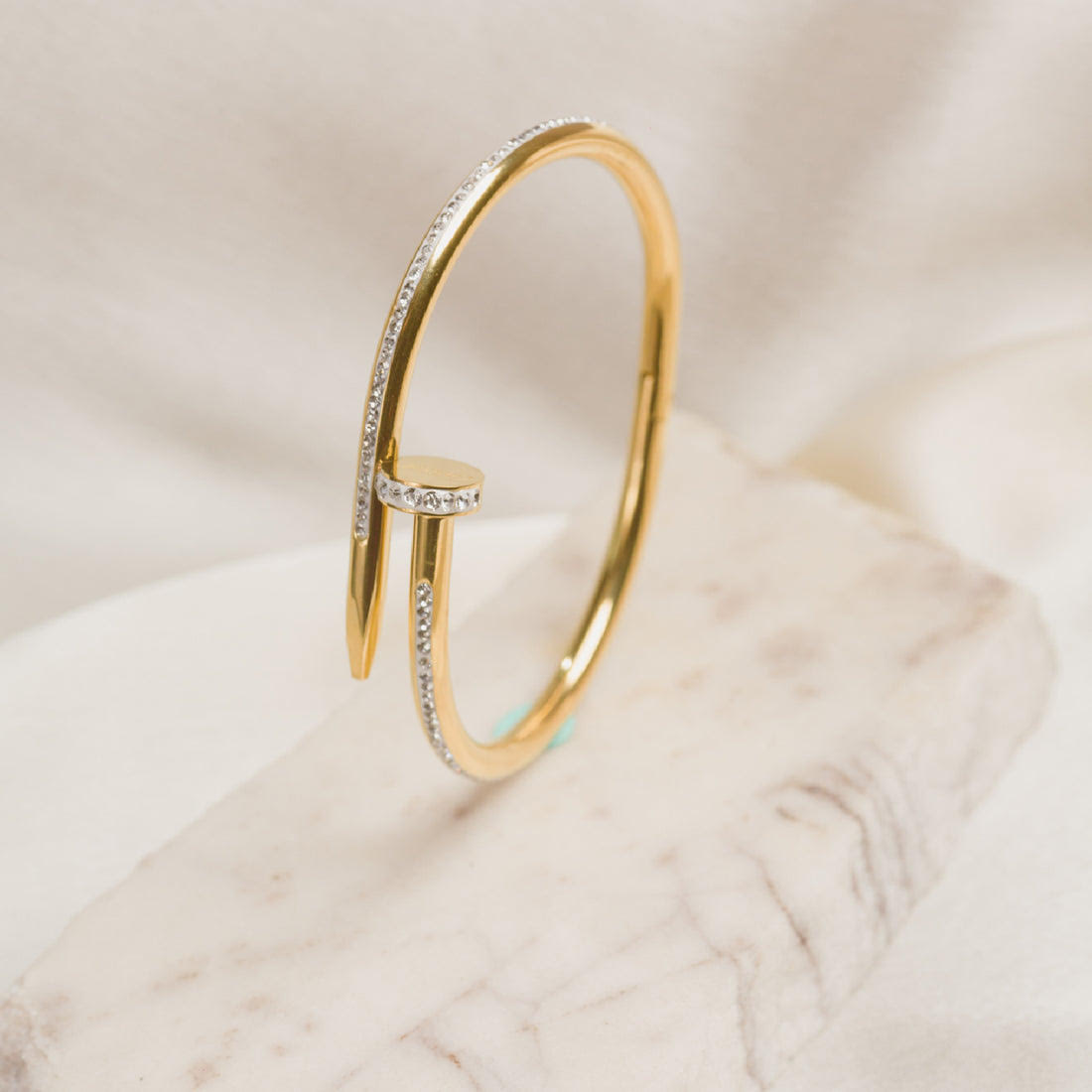 Fashionable  Steel Stone Gold Studded